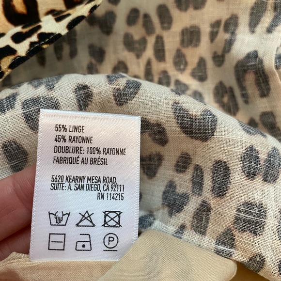 NWT ViX Scarlet Leopard Print Linen Blend Skirt - Picture 5 of 6